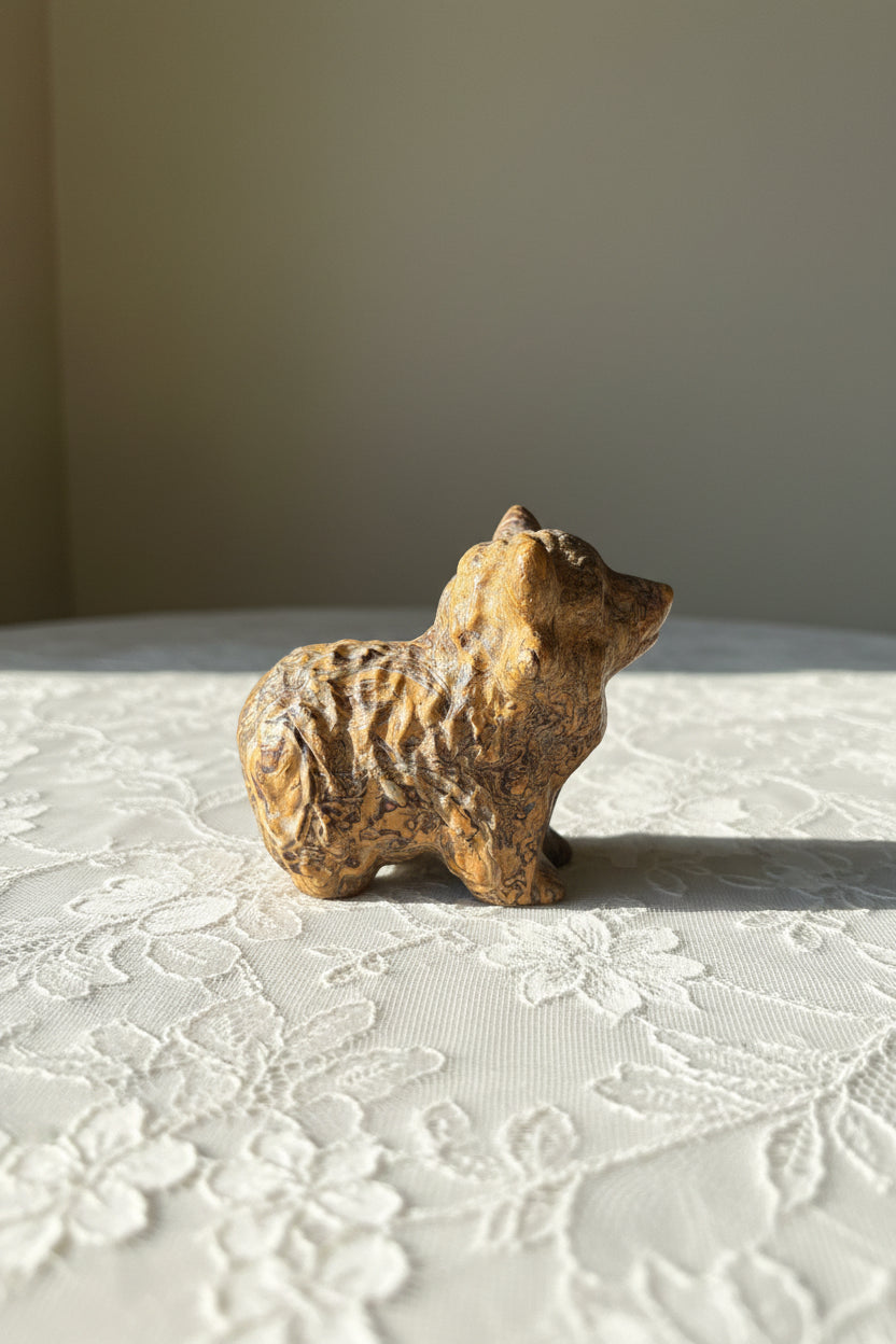 Carved calligraphy jasper Highland cow