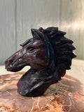 Carved garnet horse head