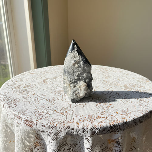 Black druzy Sphalerite Tear drop