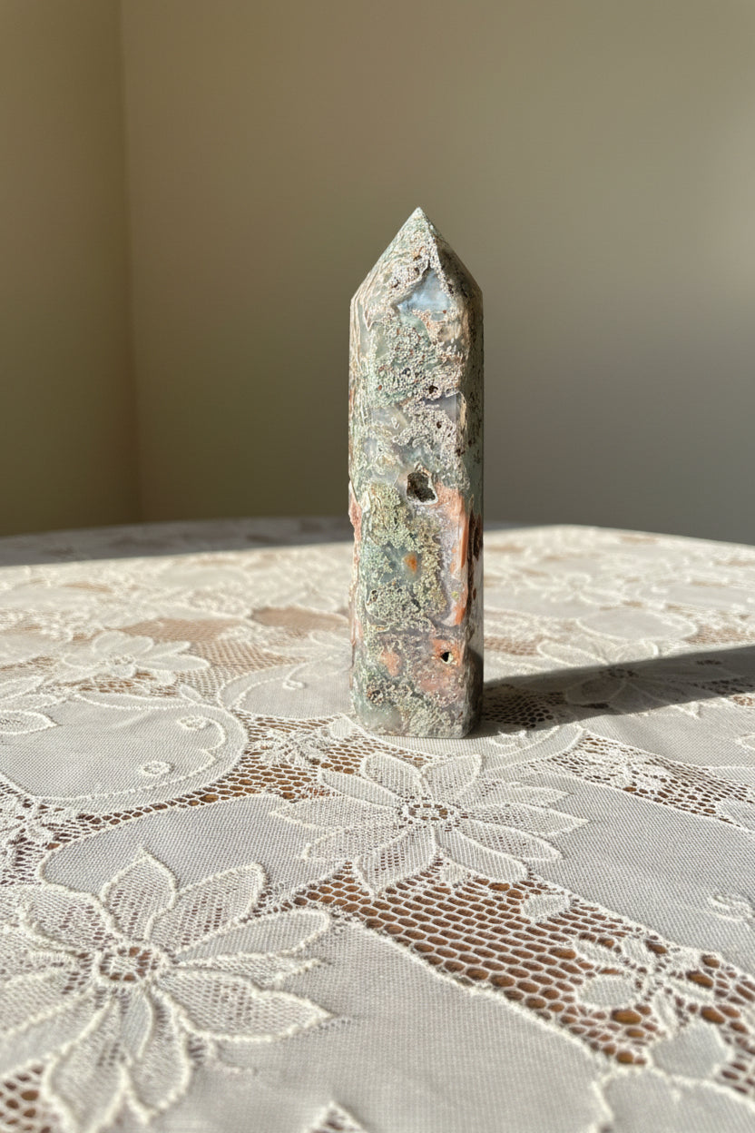 Red moss agate Tower
