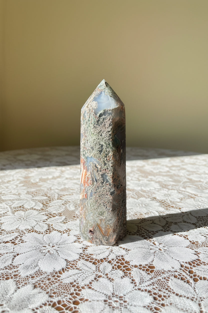 Red moss agate Tower