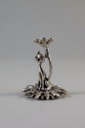 Adorable silver toned curious kitty sphere holder