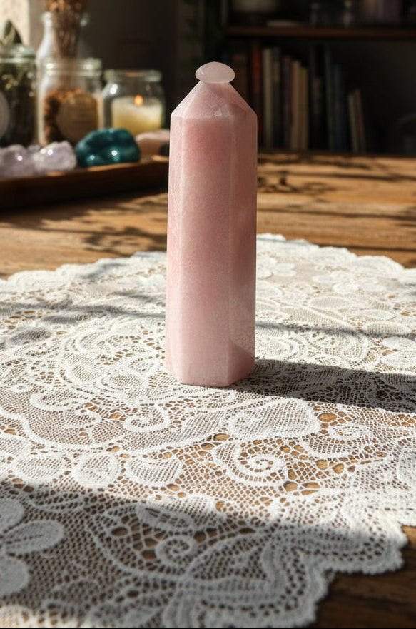 Pink opal small tower