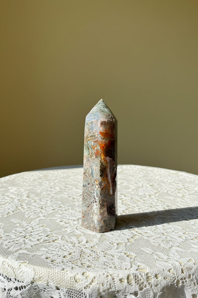 Red moss agate Tower